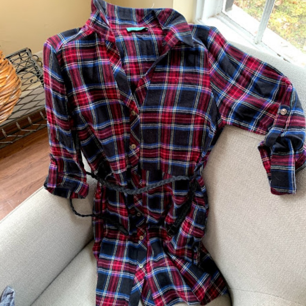 Plaid Button-Down Dress size S